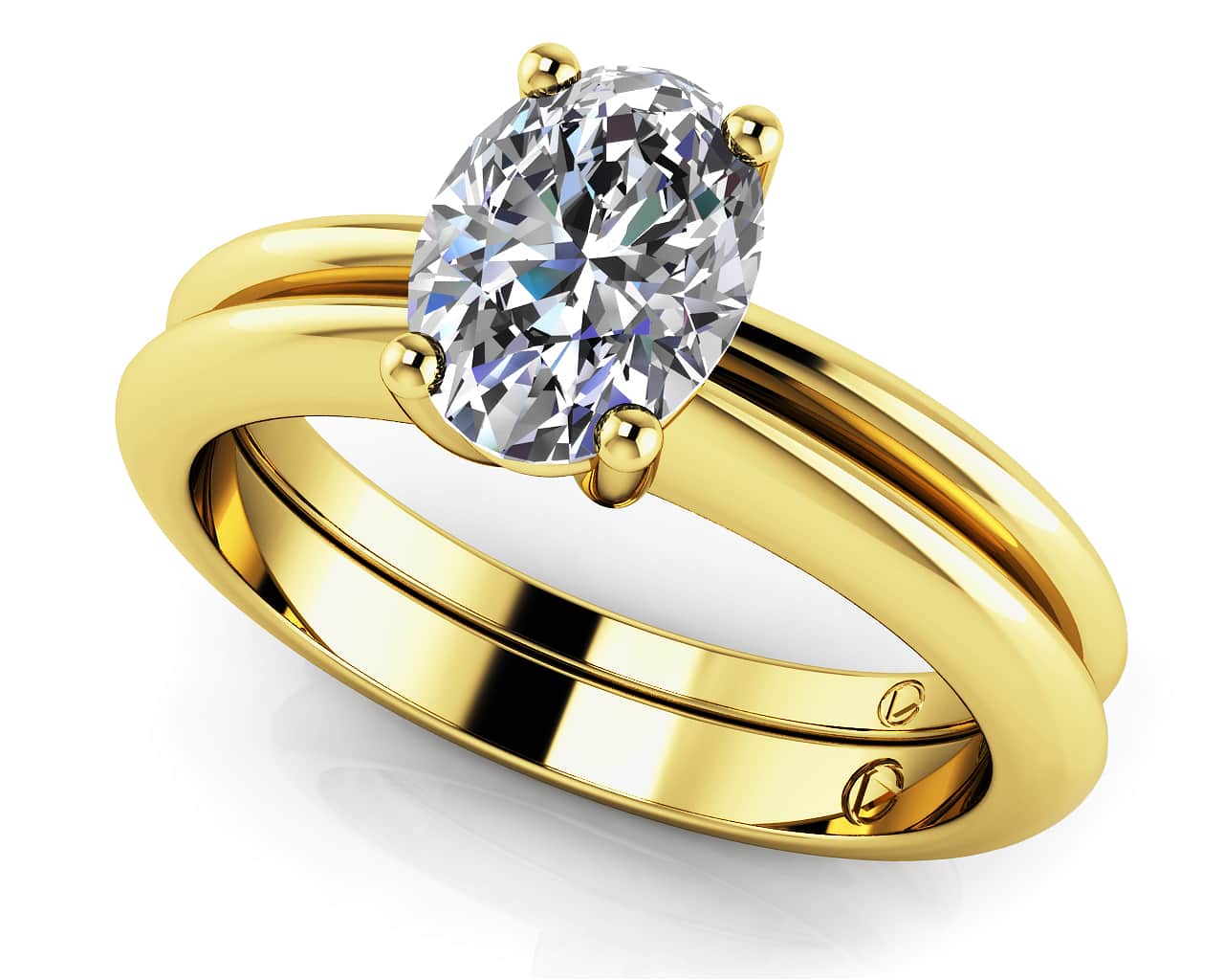 Love With No Limits Oval Solitaire Lab - Grown Diamond Bridal Set with 1.60 ct.(finished) 8x6mm - Luxury Time NYC