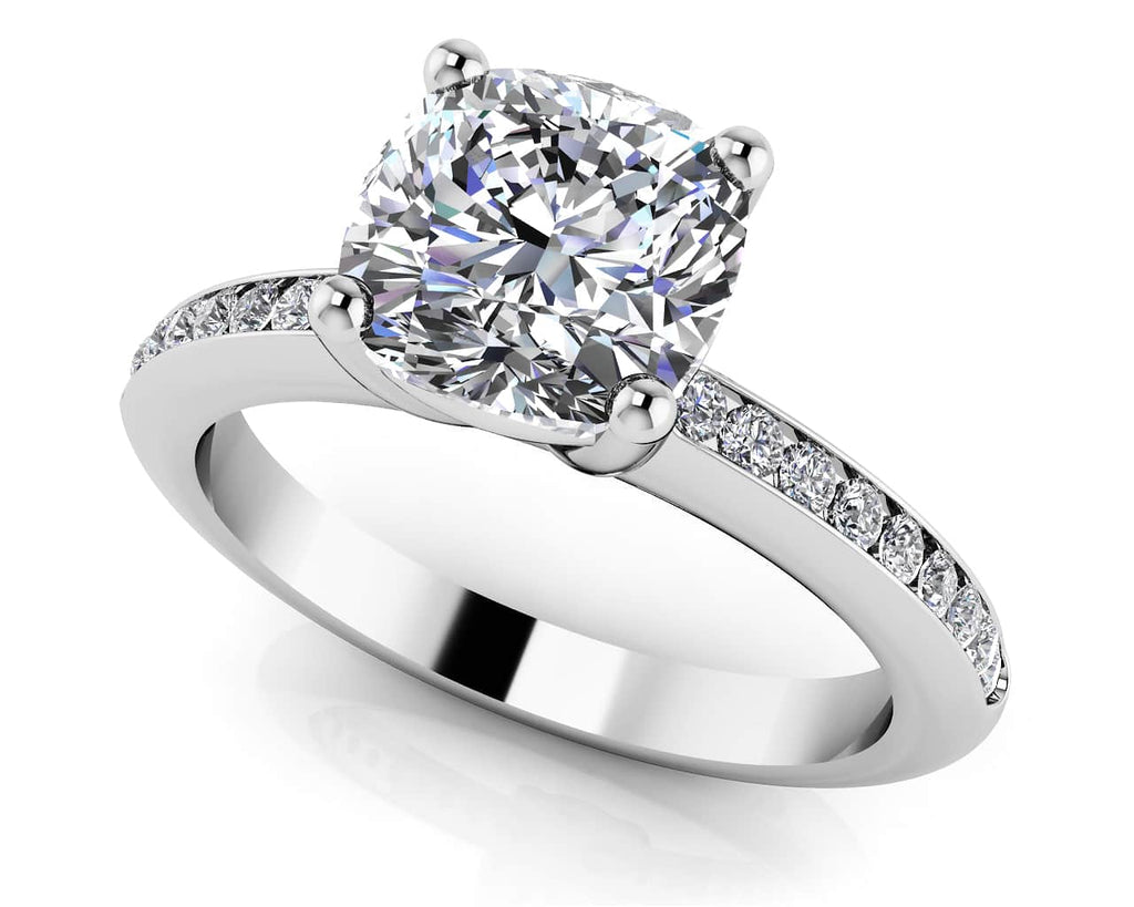 Lovely Cushion Cut Lab - Grown Diamond Engagement Ring with 1.71 ct. (1.50 ct. center diamond) - Luxury Time NYC