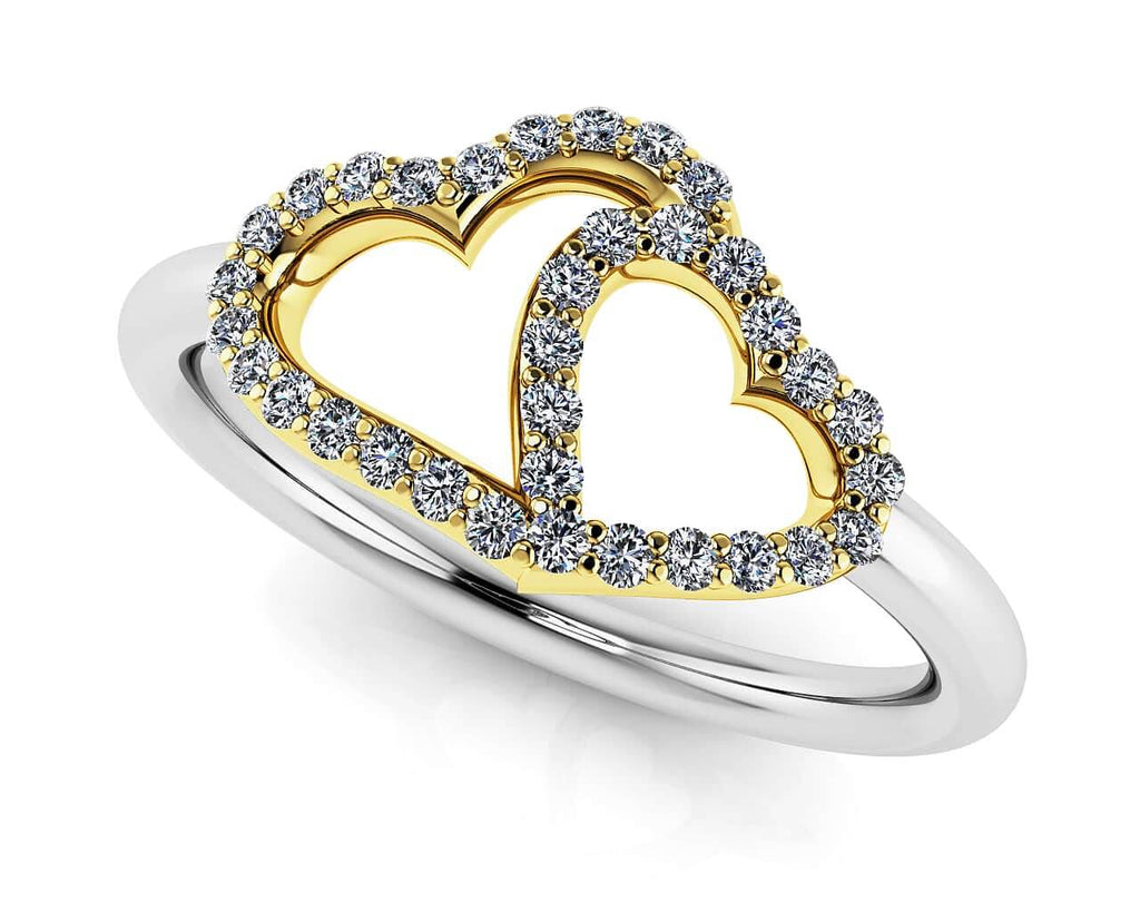 Loving Hearts Diamond Ring with 0.17 ct.(finished) 1mm - Luxury Time NYC