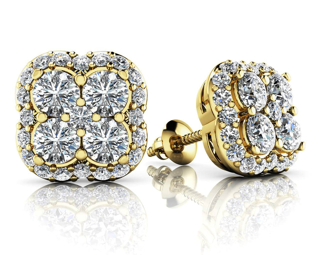 Lucky In Love Designer Lab - Grown Diamond Stud Earrings with 0.69 ct.(finished) 1mm, 2.5mm - Luxury Time NYC