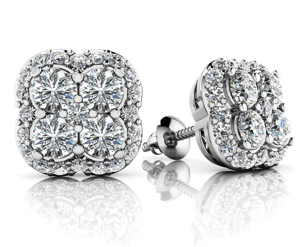 Lucky In Love Designer Lab - Grown Diamond Stud Earrings with 1.03 ct.(finished) 1mm, 2.9mm - Luxury Time NYC