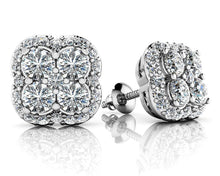 Load image into Gallery viewer, Lucky In Love Designer Stud Diamond Earrings with 0.69 ct.(finished) 1mm, 2.5mm - Luxury Time NYC