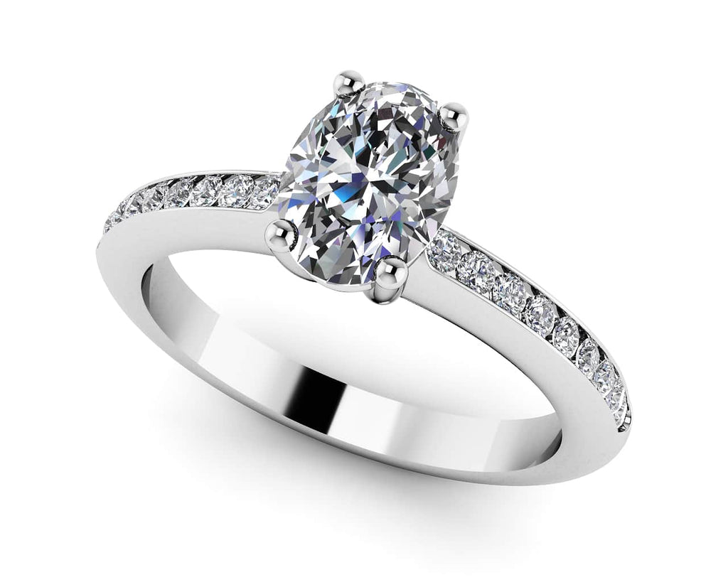 Luminous Oval Diamond Engagement Ring with 0.81 ct. (0.60 ct. center diamond) - Luxury Time NYC