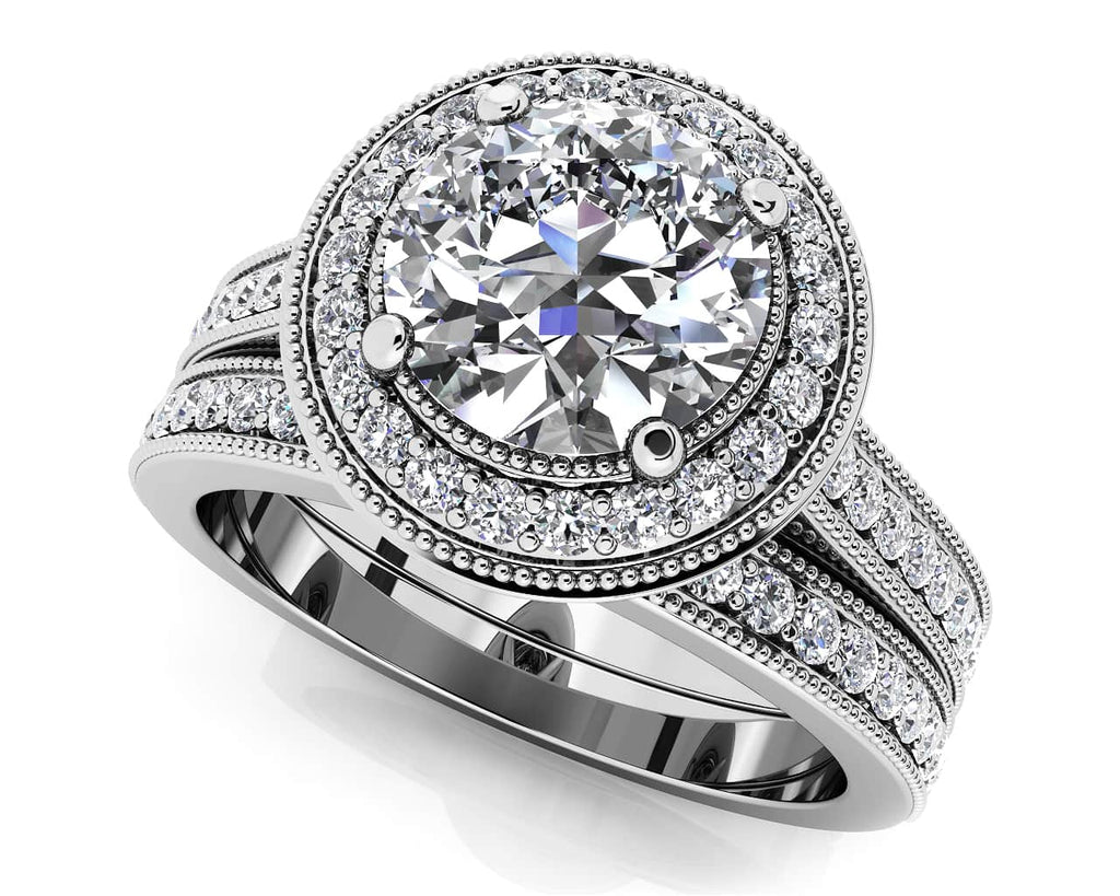 Luxe Diamond Vintage Style Bridal Set Diamond with 0.95 ct. (0.50 ct. center diamond) - Luxury Time NYC