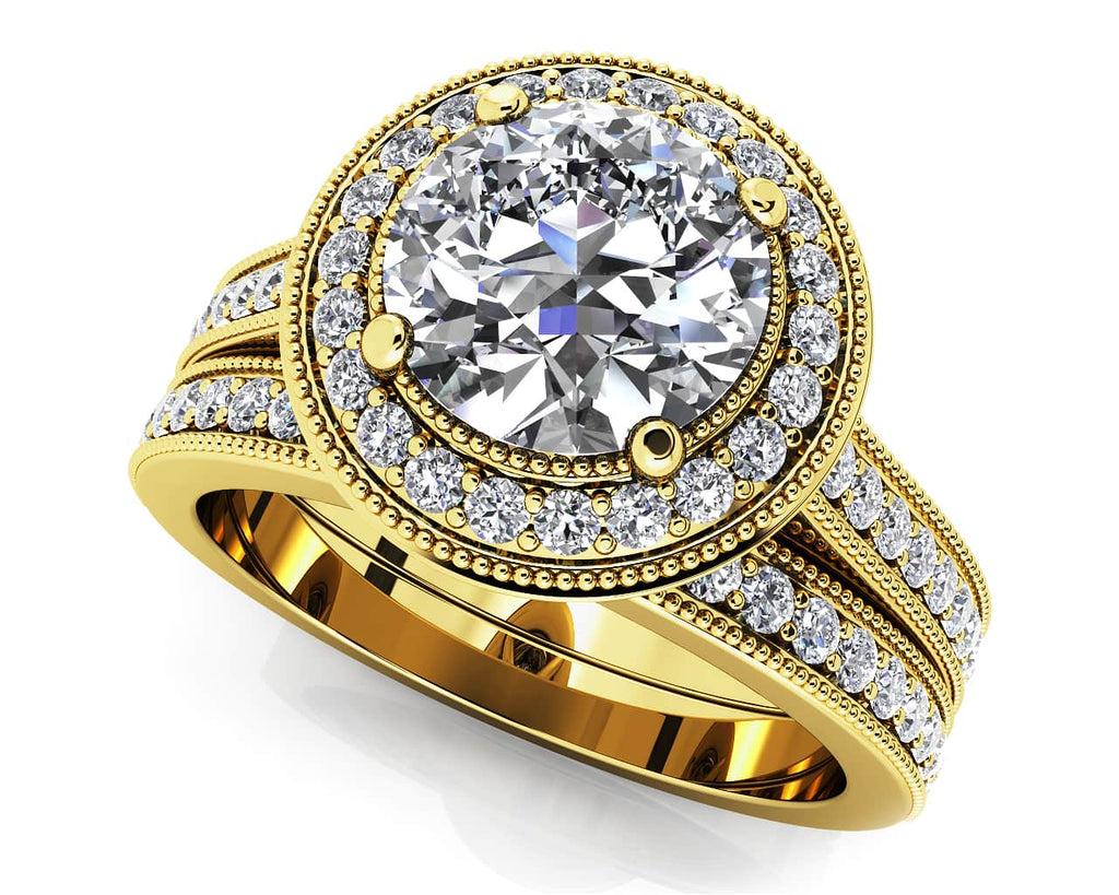 Luxe Diamond Vintage Style Bridal Set Diamond with 1.22 ct. (0.75 ct. center diamond) - Luxury Time NYC