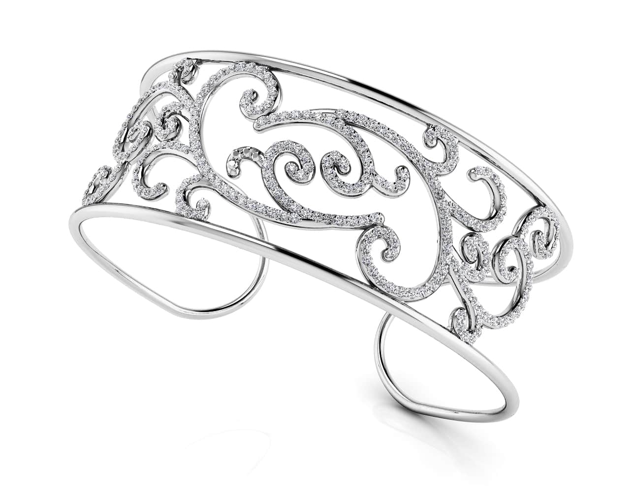 Luxurious Diamond Cuff Lab - Grown Diamond with 1.36 ct.(finished) 1mm - Luxury Time NYC