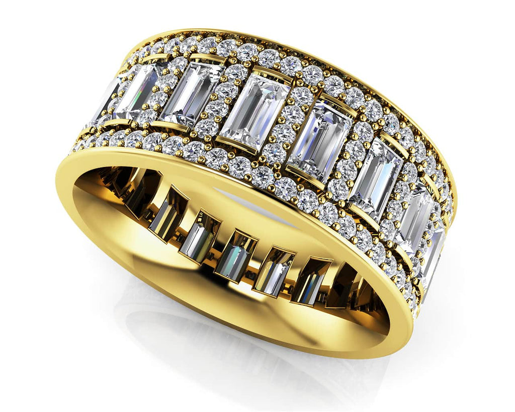 Luxurious Diamond Eternity Diamond Ring with 3.61 ct.(finished) 4x2mm, 1mm - Luxury Time NYC