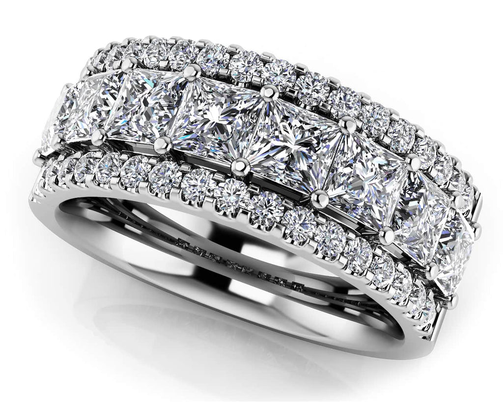 Luxurious Princess Cut Diamond Frame Diamond Ring with 2.65 ct.(finished) 1.5mm, 3.5mm - Luxury Time NYC