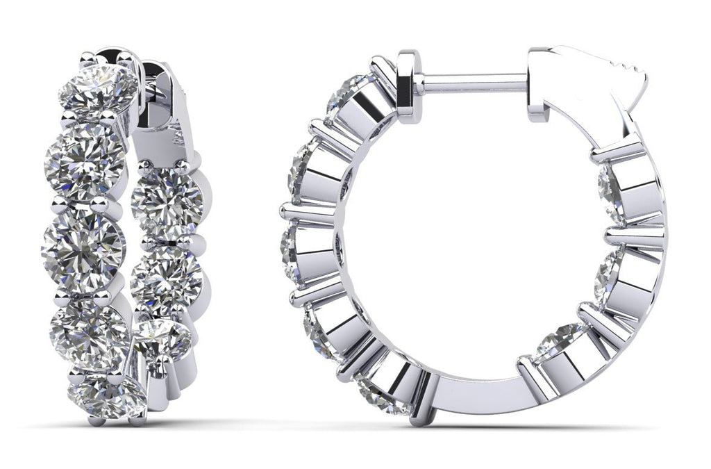 Luxury Inside Out Diamond Hoop Earrings with 0.72 ct.(finished) 2.25mm - Luxury Time NYC