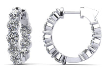 Load image into Gallery viewer, Luxury Inside Out Diamond Hoop Earrings with 0.72 ct.(finished) 2.25mm - Luxury Time NYC