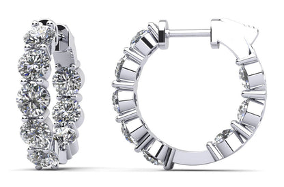 Luxury Inside Out Lab - Grown Diamond Hoop Earrings with 6.88 ct.(finished) 4.8mm - Luxury Time NYC