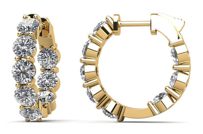 Luxury Inside Out Lab - Grown Diamond Hoop Earrings with 6.88 ct.(finished) 4.8mm - Luxury Time NYC