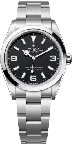 Rolex Stainless Steel Oyster Perpetual Explorer - Black Dial - Oyster Bracelet - 124270