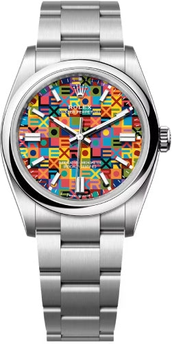 Rolex Oyster Perpetual 36 Steel Multicoloured Jubilee-Motif Dial Watch - 126000