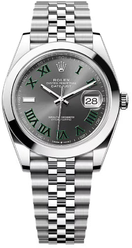 Rolex Datejust 41 Stainless Steel Slate Roman Dial Smooth Bezel Jubilee Bracelet 126300 -