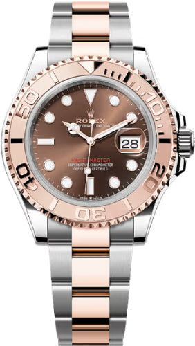 Rolex Yacht-Master 40 Everose Rose Gold/Steel Chocolate Brown Dial Gold Bezel Oyster Bracelet 126621