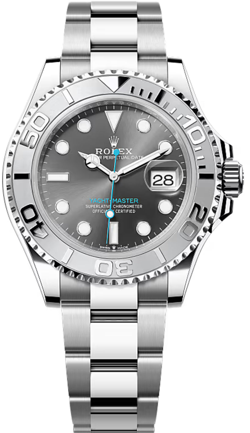 Rolex Yacht-Master 40 Stainless Steel Dark Rhodium Dial Platinum Bezel Oyster Bracelet 126622