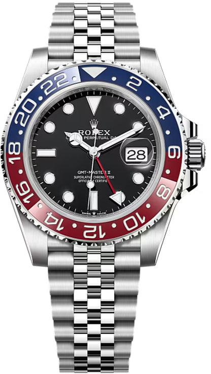 Rolex GMT Master II “Pepsi” Steel Black Dial Red/Blue Ceramic Bezel Jubilee Bracelet 126710BLRO