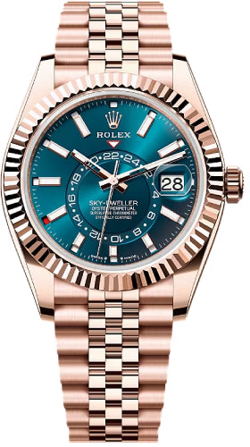 Rolex Sky-Dweller 42mm Blue-Green Dial Fluted Bezel Jubilee Bracelet - 336935 | 2024 Model