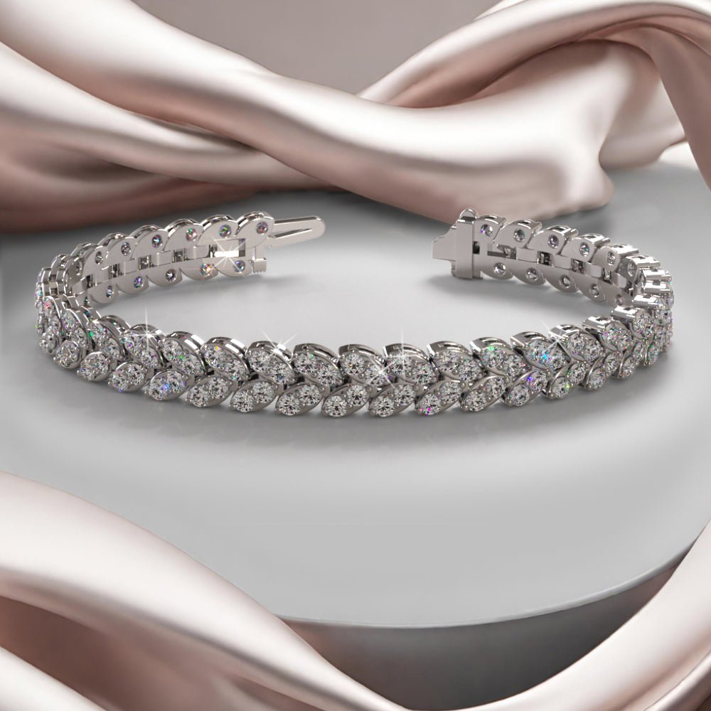 Marquise Illusion Diamond Tennis Bracelet Lab - Grown Diamond with 11.76 ct.(finished) 3mm - Luxury Time NYC