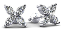 Load image into Gallery viewer, Marquise Shape Diamond Stud Earrings with 0.88 ct.(finished) 4x2mm - Luxury Time NYC