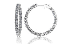 Load image into Gallery viewer, Medium Diamond Hoop Earrings Diamond with 5.25 ct.(finished) 3mm - Luxury Time NYC