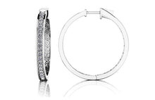 Load image into Gallery viewer, Medium Prong Set Diamond Lined Hoops Diamond with 0.60 ct.(finished) 1.3mm - Luxury Time NYC