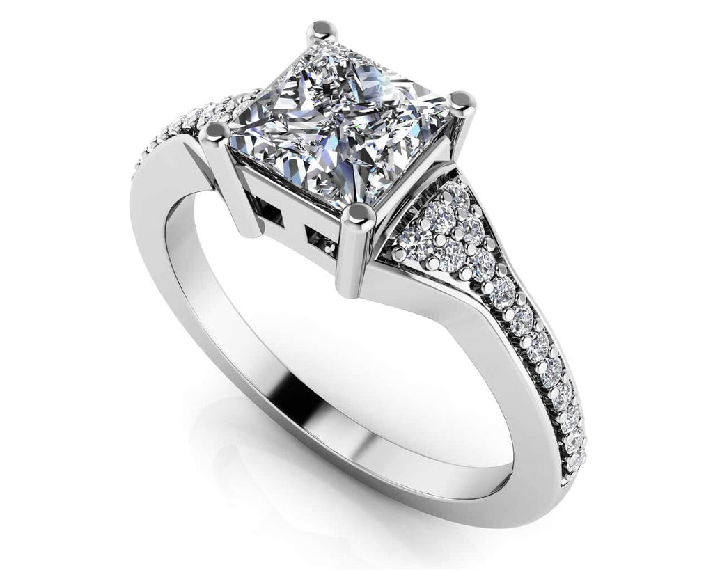 Mesmerizing Princess Diamond Engagement Ring with 0.89 ct. (0.75 ct. center diamond) - Luxury Time NYC