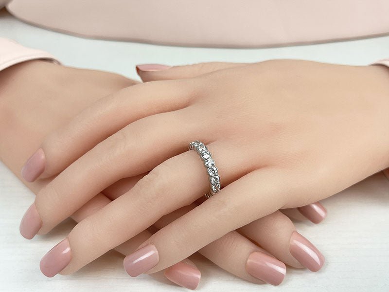 Milgrain Brilliant Cut Diamond Eternity Band Diamond with 1.50 ct.(finished) 2.5mm - Luxury Time NYC