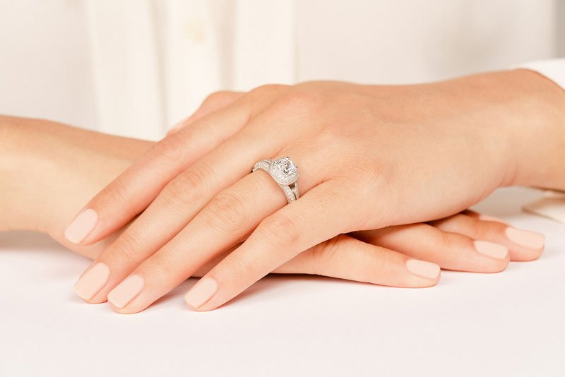 Milgrain Cushion Cut Halo Ring Diamond with 2.70 ct. (2.00 ct. center diamond) - Luxury Time NYC