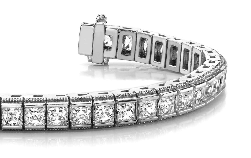 Milgrain Edge Diamond Bracelet with 10.20 ct.(finished) 3.1mm - Luxury Time NYC