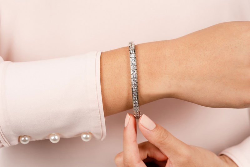 Milgrain Edge Diamond Bracelet with 12.48 ct.(finished) 3.4mm – Luxury ...