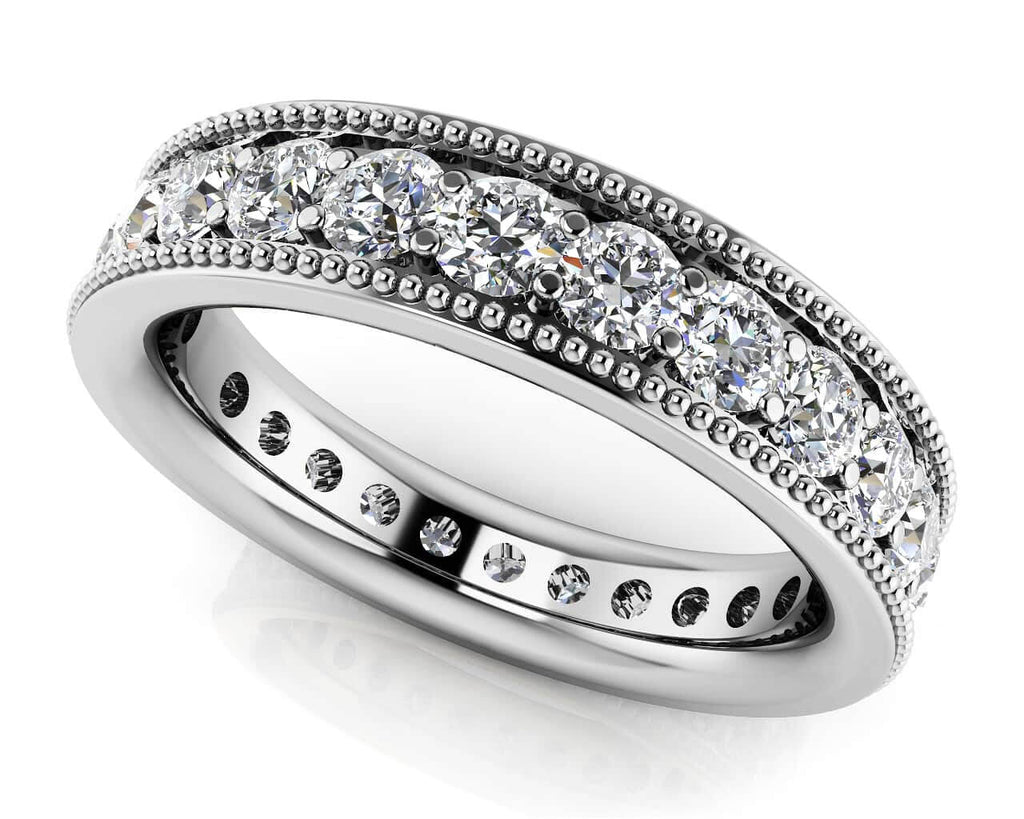 Milgrain Edge Diamond Eternity Band Diamond with 0.59 ct.(finished) 1.5mm - Luxury Time NYC