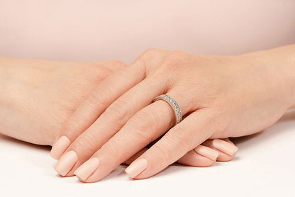 Milgrain Edge Diamond Eternity Band Diamond with 1.02 ct.(finished) 2mm - Luxury Time NYC