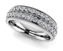 Load image into Gallery viewer, Milgrain Edge Double Row Diamond Ring with 0.52 ct.(finished) 1.4mm - Luxury Time NYC