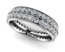 Load image into Gallery viewer, Milgrain Edge Double Row Eternity Diamond Ring with 1.09 ct.(finished) 1.4mm - Luxury Time NYC