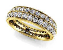 Load image into Gallery viewer, Milgrain Edge Double Row Eternity Diamond Ring with 1.09 ct.(finished) 1.4mm - Luxury Time NYC