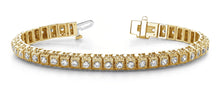 Load image into Gallery viewer, Milgrain Square Link Diamond Bracelet with 1.30 ct.(finished) 1.75mm - Luxury Time NYC