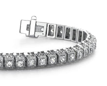 Load image into Gallery viewer, Milgrain Square Link Diamond Bracelet with 1.30 ct.(finished) 1.75mm - Luxury Time NYC