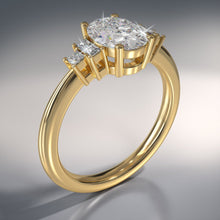 Load image into Gallery viewer, Mixed Shapes Five Stone Lab - Grown Diamond Engagement Ring with 1.17 ct. (1.00 ct. center diamond) - Luxury Time NYC