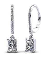 Load image into Gallery viewer, Modern Chic Emerald Cut Drop Lab - Grown Diamond Earrings with 1.61 ct.(finished) 6.5x4.5mm, 1mm - Luxury Time NYC