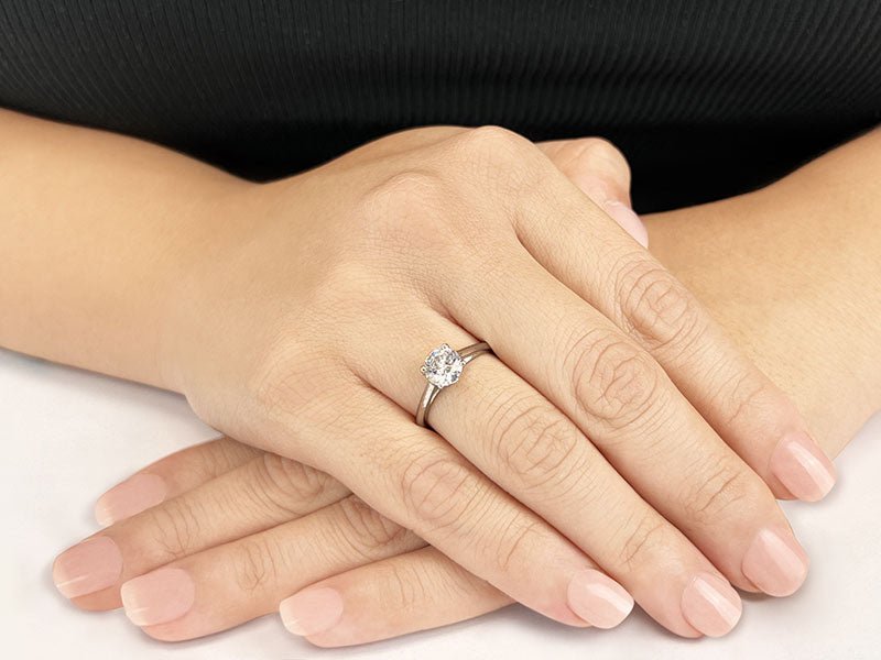 Modern Classic Round Diamond Wedding Ring Lab - Grown Diamond with 1.00 ct. (1.00 ct. center diamond) - Luxury Time NYC