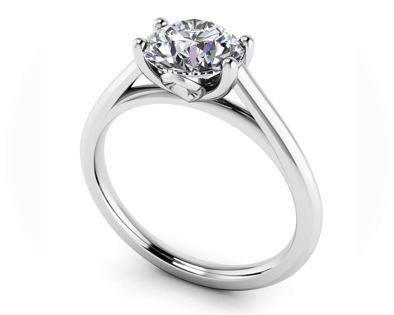 Modern Classic Round Diamond Wedding Ring Lab - Grown Diamond with 1.00 ct. (1.00 ct. center diamond) - Luxury Time NYC