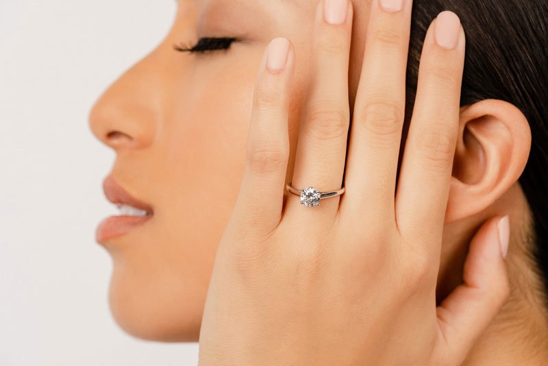 Modern Classic Round Diamond Wedding Ring Lab - Grown Diamond with 1.00 ct. (1.00 ct. center diamond) - Luxury Time NYC
