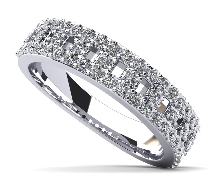 Modern Diamond Anniversary Diamond Ring with 0.69 ct.(finished) 1.4mm - Luxury Time NYC