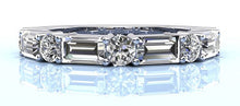 Load image into Gallery viewer, Modern Mix Diamond Anniversary Diamond Ring with 0.90 ct.(finished) 4x2mm, 2mm - Luxury Time NYC