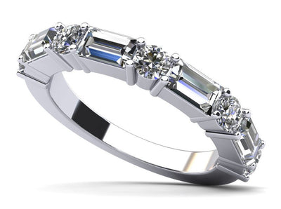 Modern Mix Lab - Grown Diamond Anniversary Ring with 1.73 ct.(finished) 5x3mm, 3mm - Luxury Time NYC