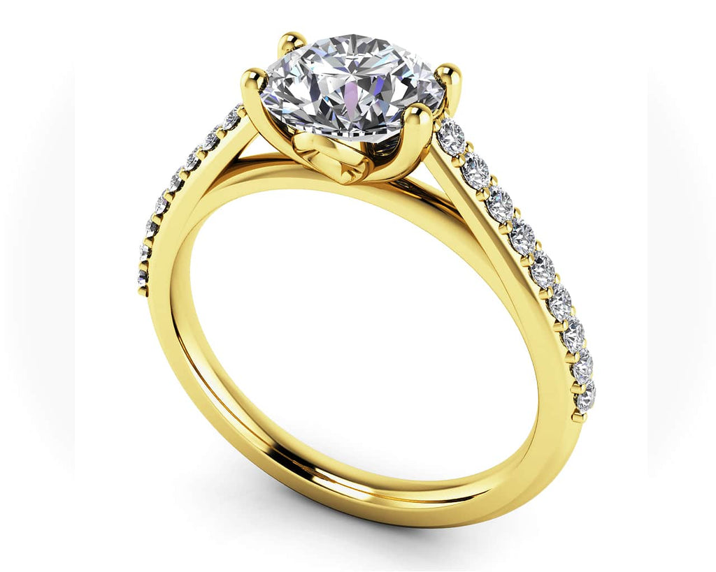 Modern Round Diamond Engagement Ring with 0.98 ct. (0.75 ct. center diamond) - Luxury Time NYC