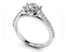 Load image into Gallery viewer, Modern Round Diamond Engagement Ring with 0.98 ct. (0.75 ct. center diamond) - Luxury Time NYC