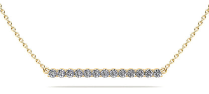 Modern Straight Line Diamond Pendant with 0.78 ct.(finished) 2.5mm - Luxury Time NYC